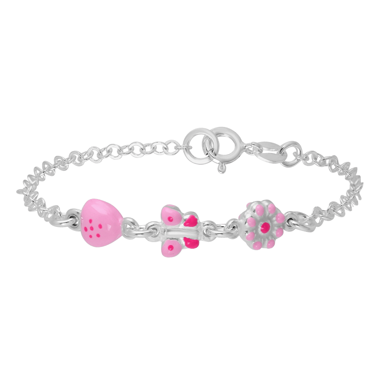 Silbernes Mädchenarmband mit Charms