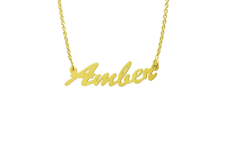 Zilveren goldplated naamketting voor dames