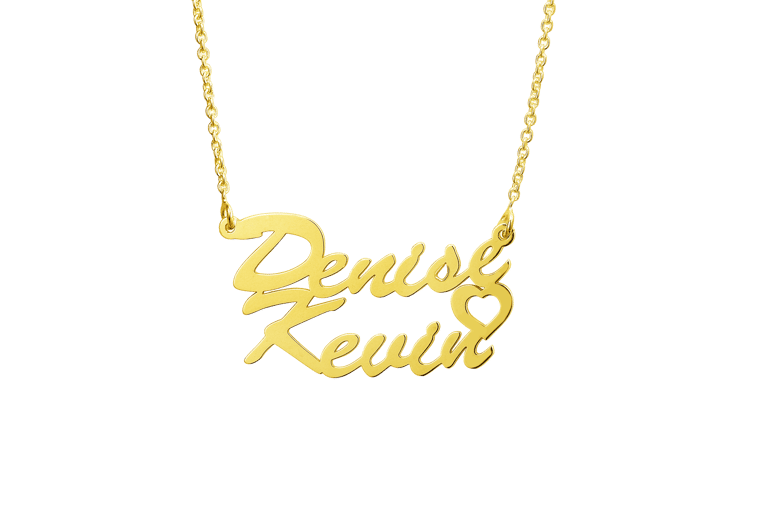 Zilveren goldplated naamketting voor dames
