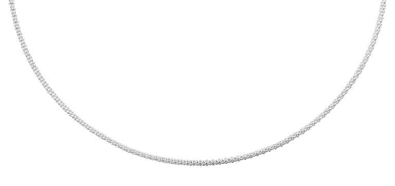 Gerecycled zilveren schakelketting popcorn voor dames