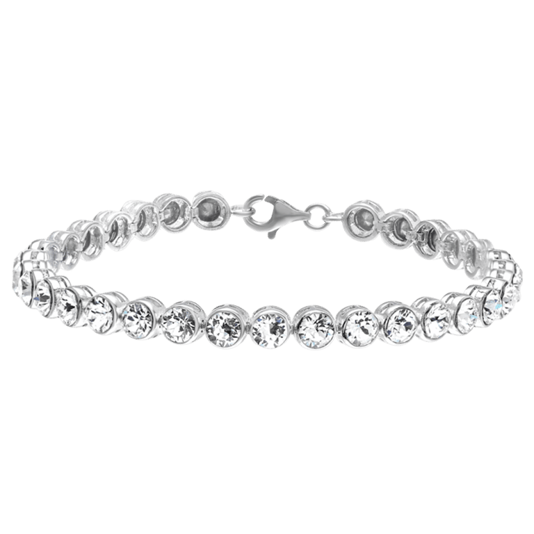 Zilveren tennisarmband met Swarovski kristal voor dames