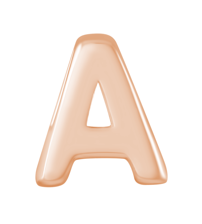 Zilveren roséplated letterhanger voor dames