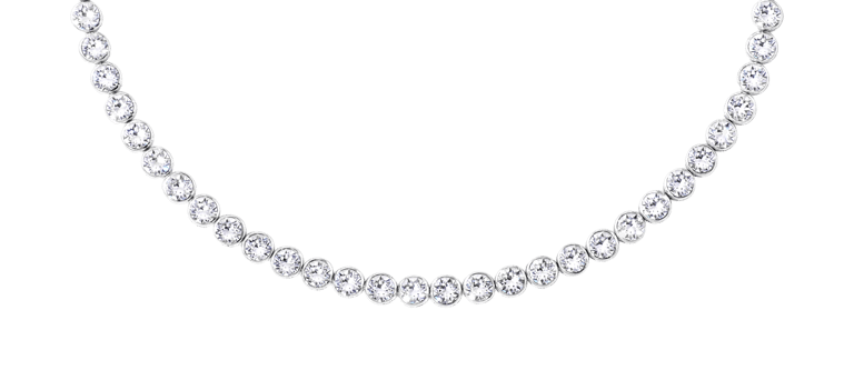 Zilveren tennisketting met swarovski crystals voor dames