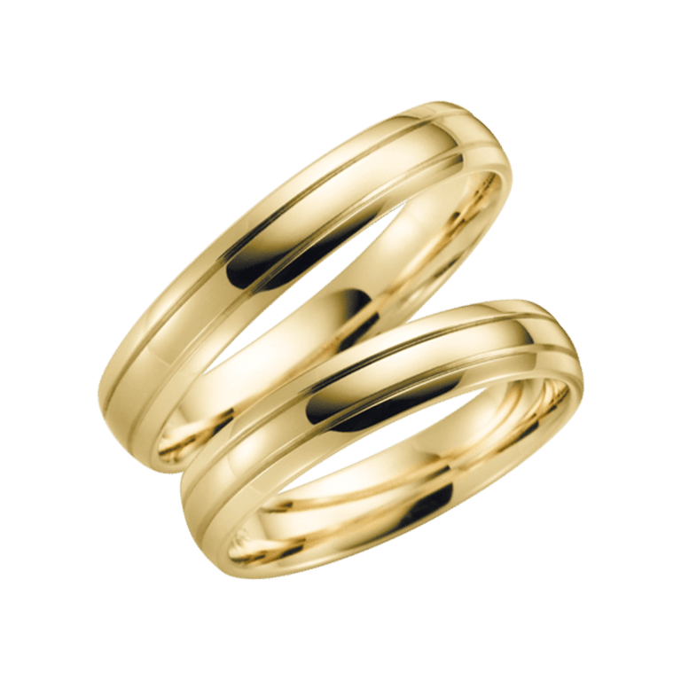 Trauring für Herren, 585 Gelbgold, Flora, H12G