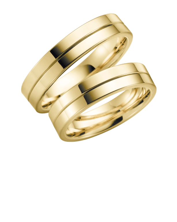 Trauring für Herren, 585 Gelbgold, Orchidee, H41G