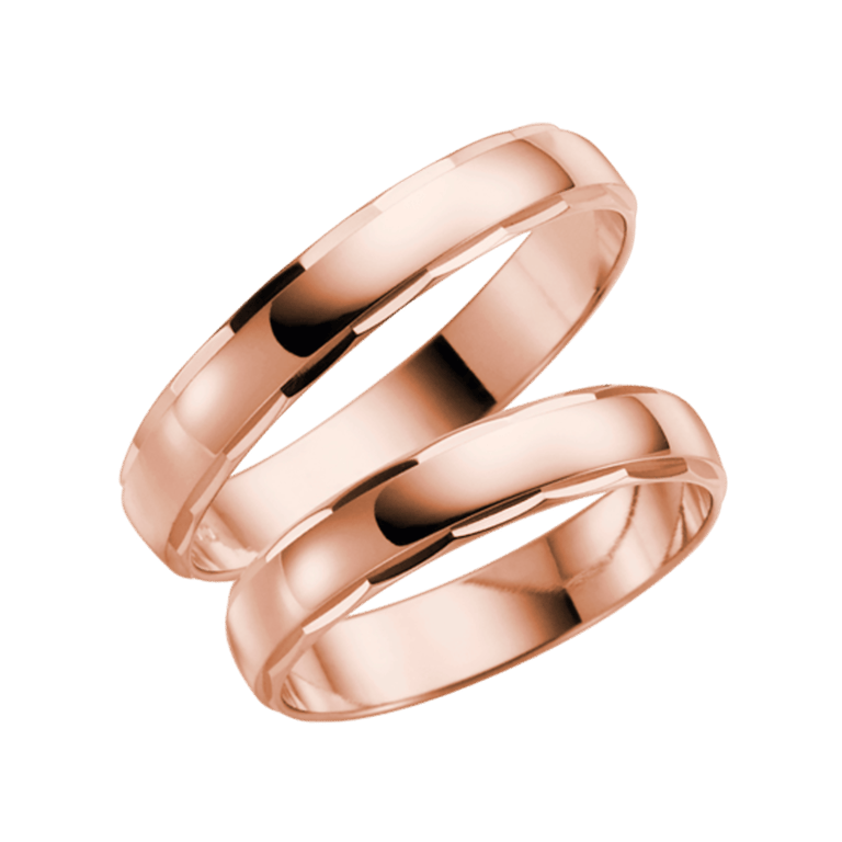 Trauring für Herren, 585 Rotgold, Clover (Klee), H04R