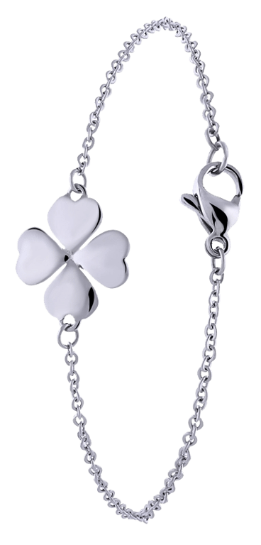 Gerecycled stainless steel armband klaver