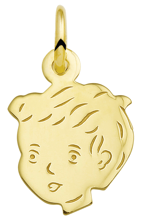 Anhänger, 585 Gelbgold, Jungenkopf