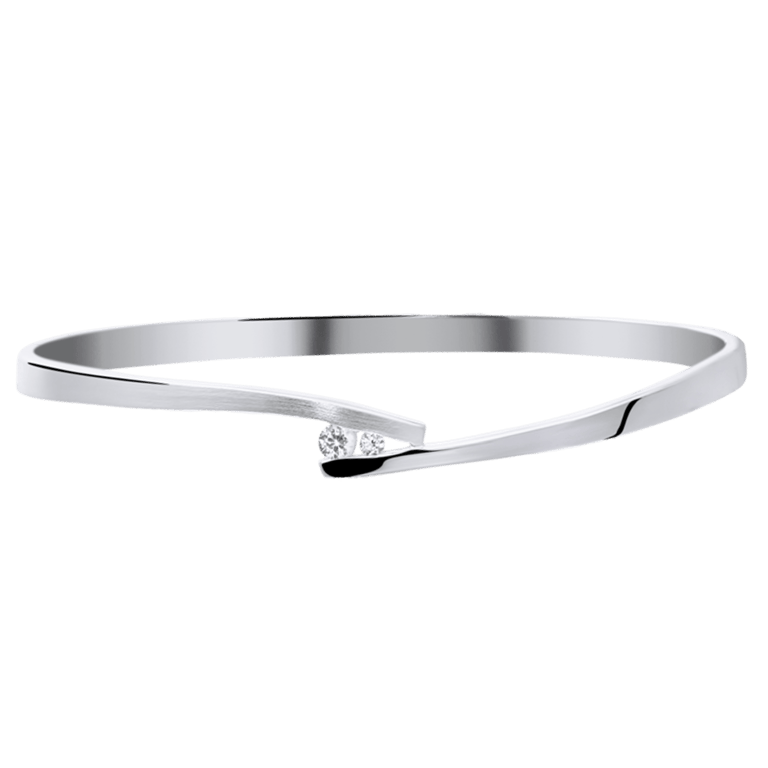 Zilveren armband mat/glans zirkonia