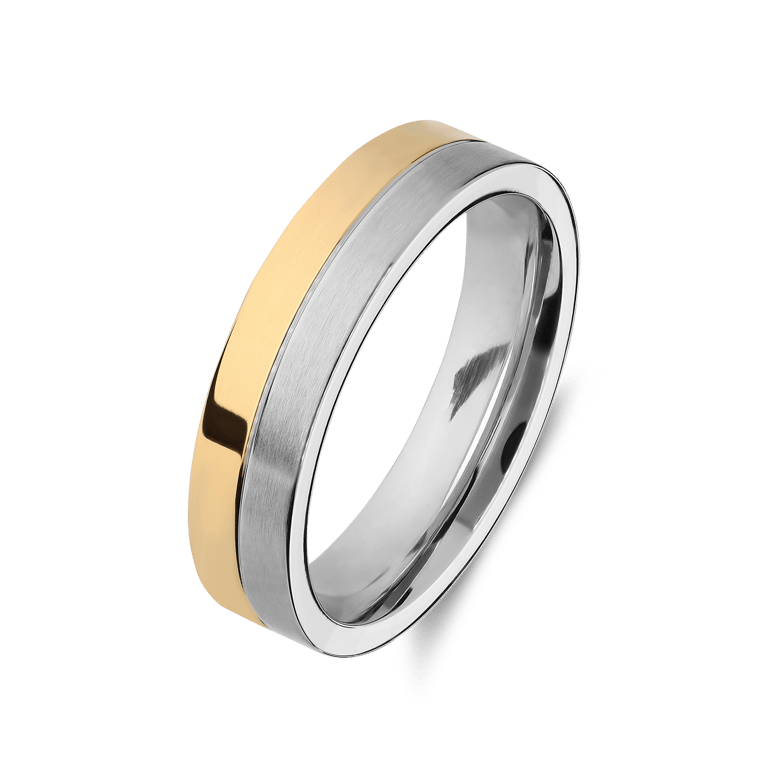 Stainless steel goldplated herenvriendschapsring Parijs
