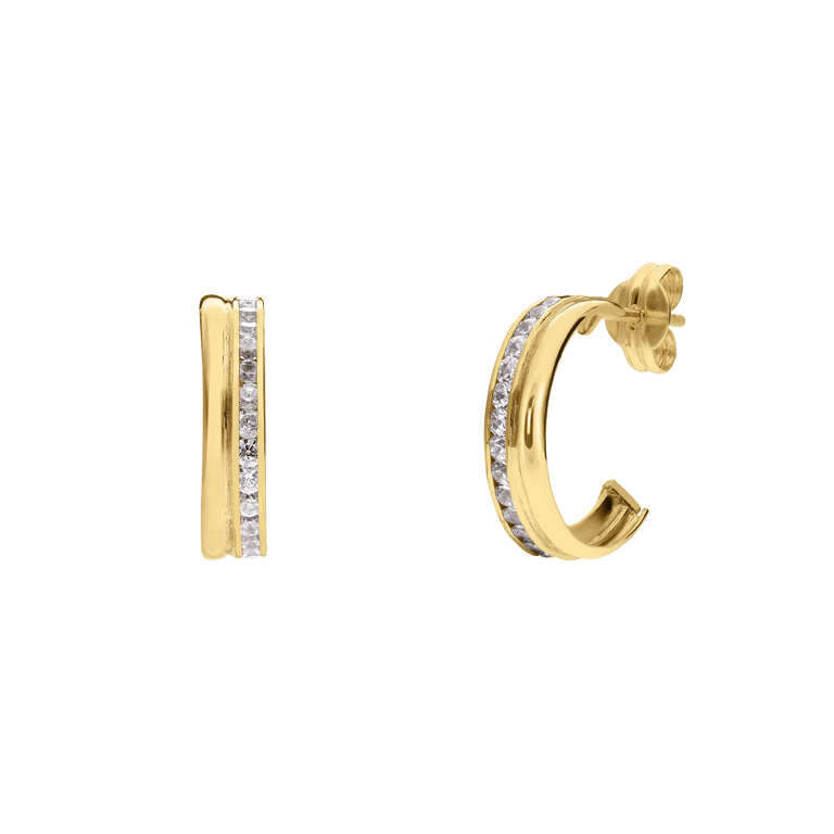 585 Gelbgold Ohrringe mit Zirkonia