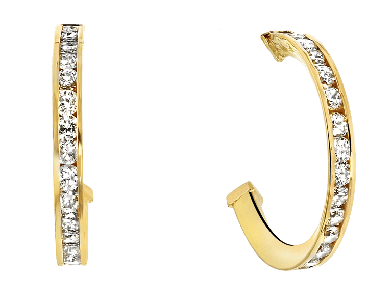 585 Gelbgold Ohrringe mit Zirkonia