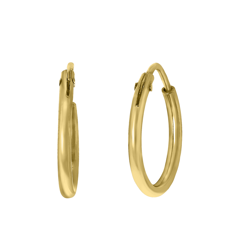 14 Karaat geelgouden oorbellen 14mm