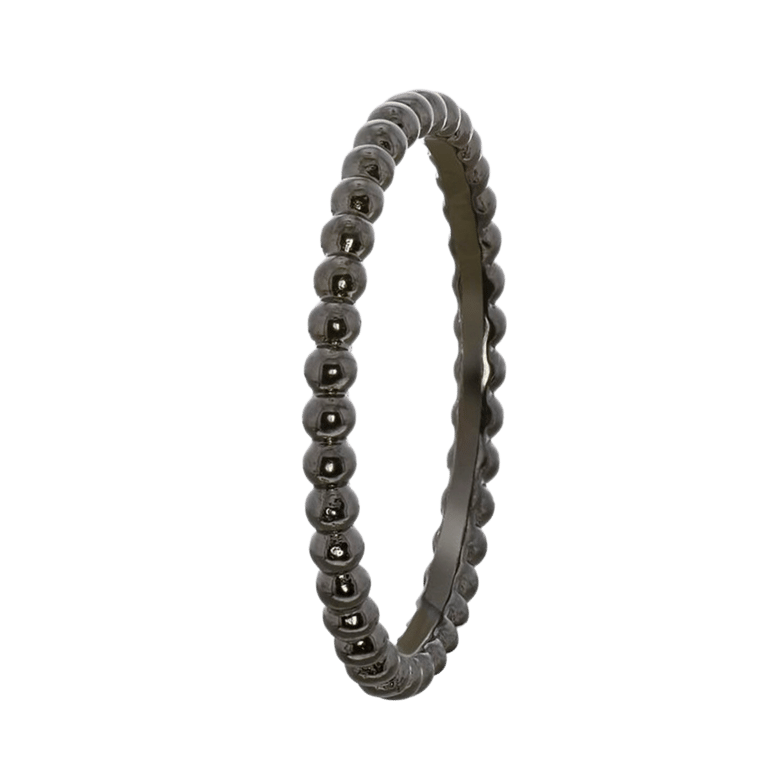 Schwarz beschichteter Silberring mit Kugeln