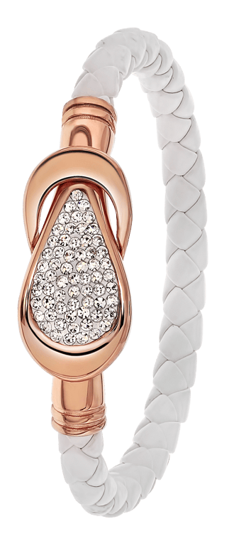 Stalen roséplated armband met kristal voor dames