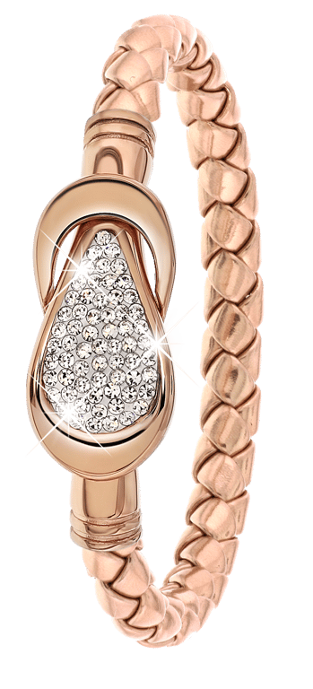 Stalen roséplated armband voor dames