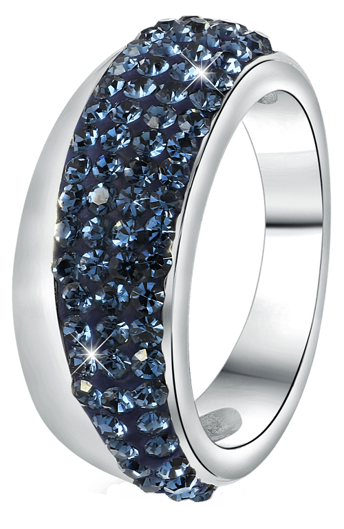 Gerecycleerd stalen ring montana kristal