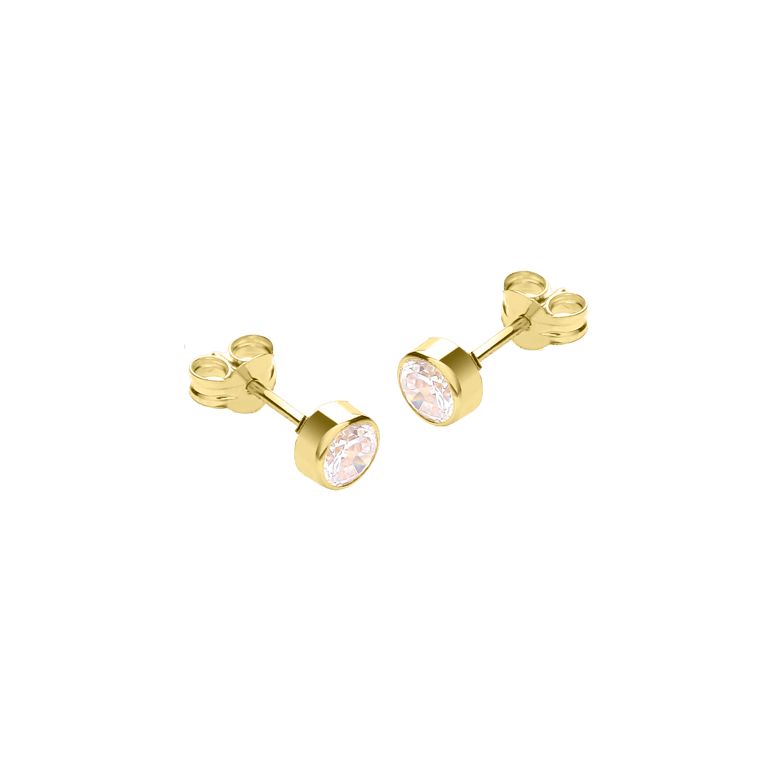 9-karätige Ohrstecker mit Zirkonia 4 mm