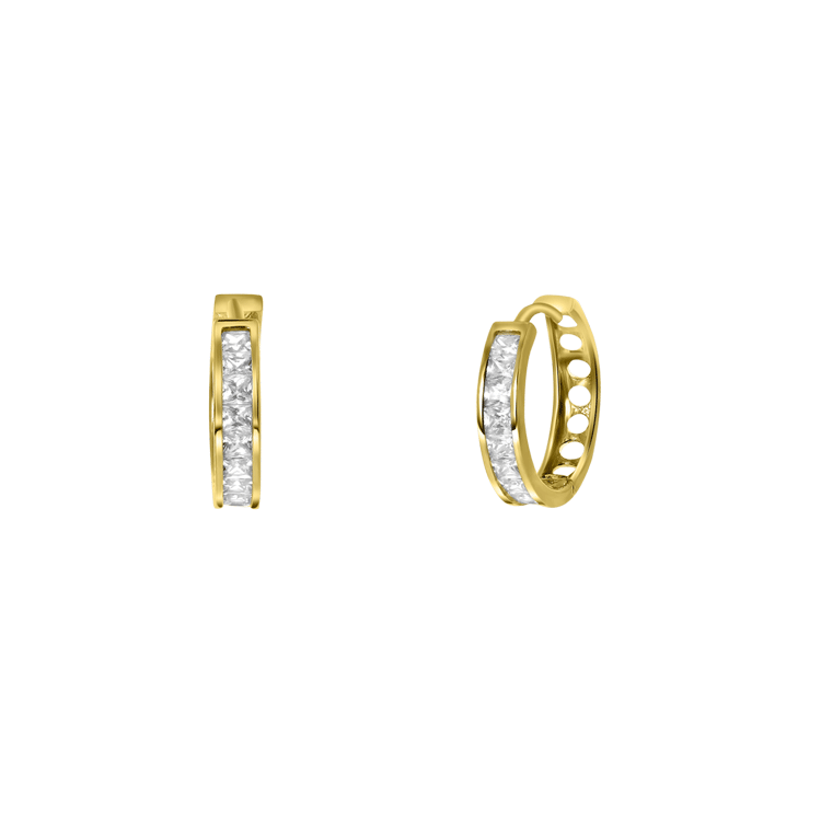 Ohrringe, 375 Gold, mit Zirkonia