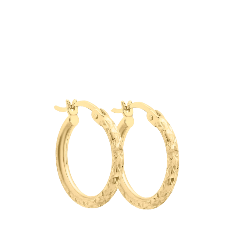 375 Gold Creolen bearbeitet 13 mm