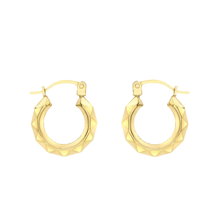375 Gold Creolen rund bearbeitet