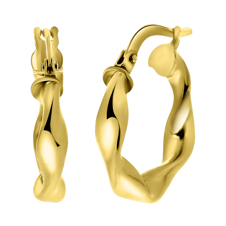 Gedrehte Creolen aus 375 Gold, 12 mm