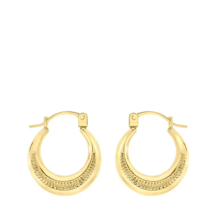 375 Gold Ohrringe, bearbeitet, oval