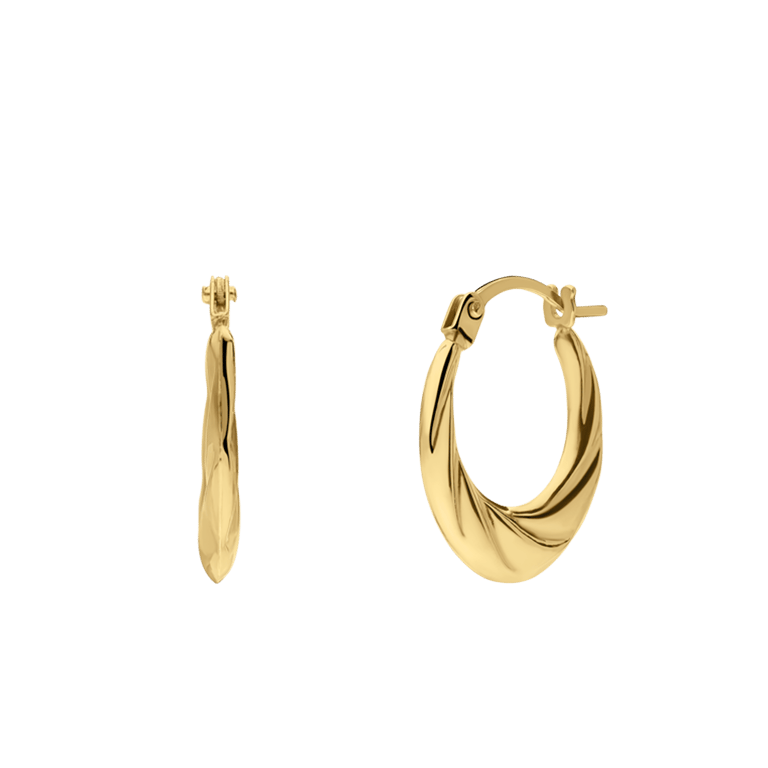 375 Gold Ohrringe, rund
