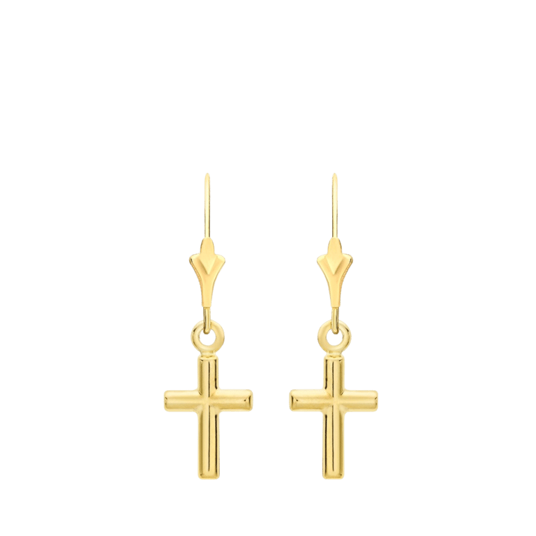 9 Karaat oorhangers kruis