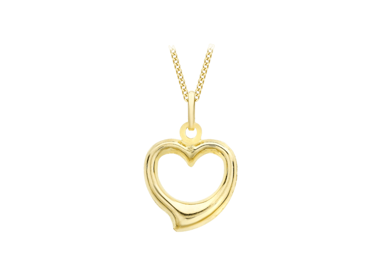 9 Karaat ketting met hanger hart