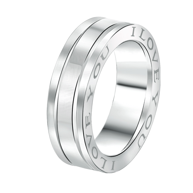 Gerecycleerd stainless steel liefdesring venice heren