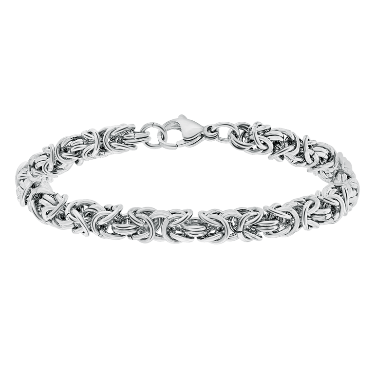 Gerecycled stainless steel armband koningsschakel