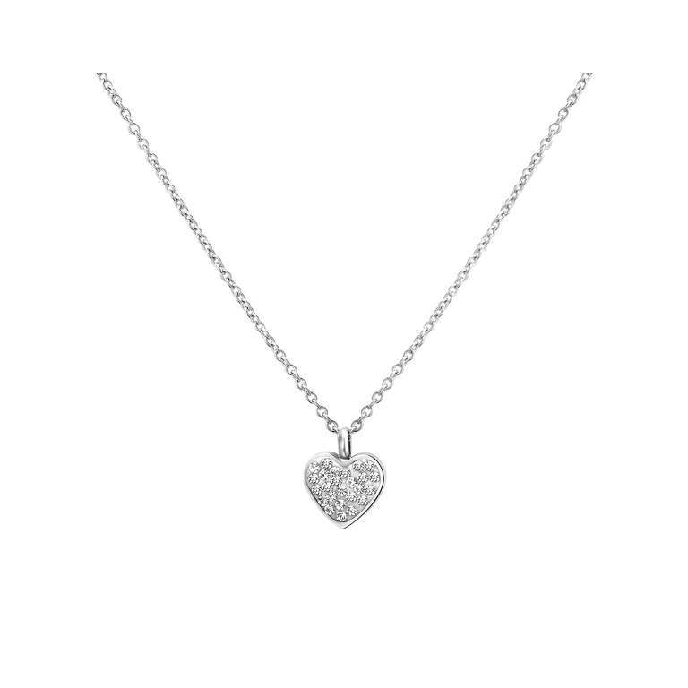 Little Miss Fabulous gerecycled stainless steel kinderketting hart met wit kristal