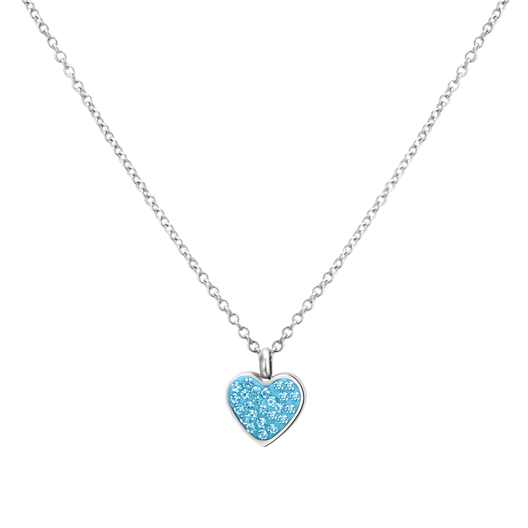 Little Miss Fabulous gerecycled stainless steel kinderketting hart aqua bohemica kristal