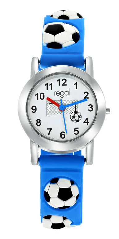 Regal jongenshorloge in voetbal cadeaudoosje