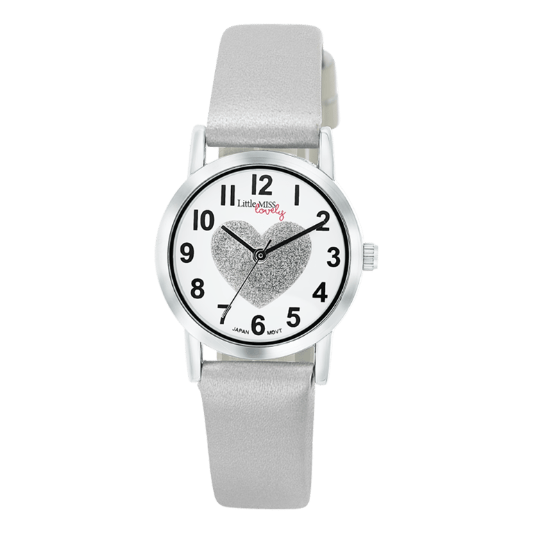 Little Miss Lovely Kinder Horloge Grijze PU leer