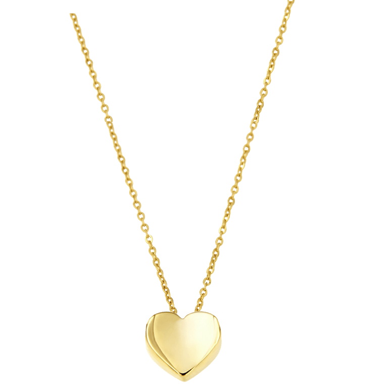 14 karaat geelgouden ketting met hanger hart