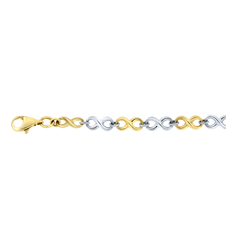 Bicolor-Armband, 585 Gold, Infinity