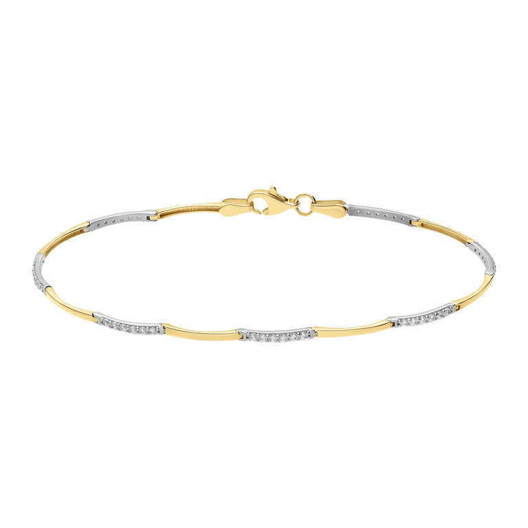 Bicolor-Armband, 585 Gold, Zirkonia