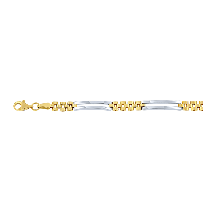 Bicolor-Armband, 585 Gold, Fantasie-Kettenglieder