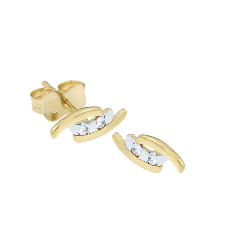 585 Gelbgold Ohrringe mit Zirkonia