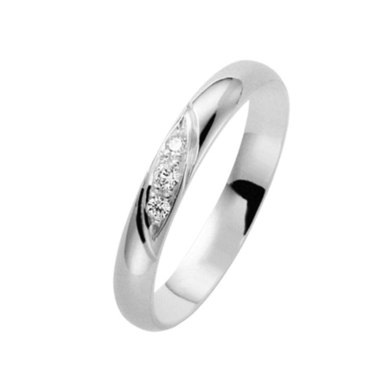 14K witgouden trouwring diamant Krokus H182W