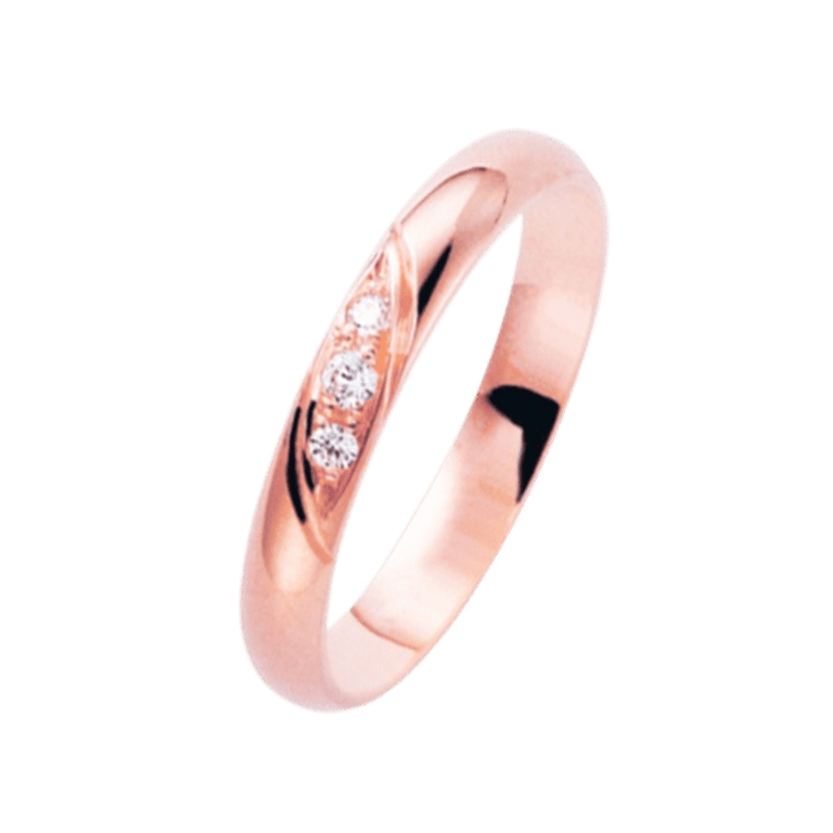 14-karätiger Rotgold-Trauring mit Diamanten Krokus H182R