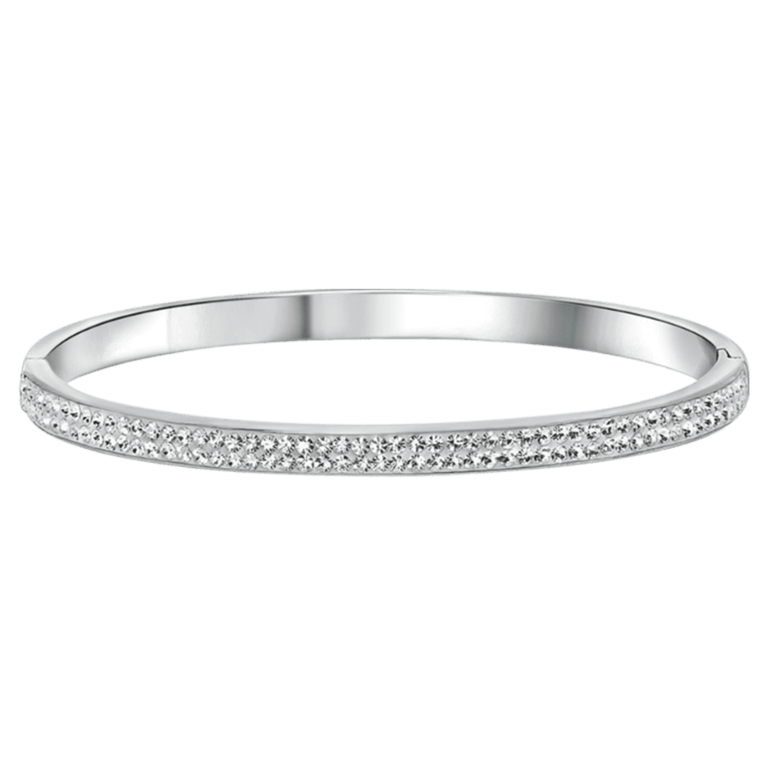 Gerecycled stainless steel armband bangle met kristal