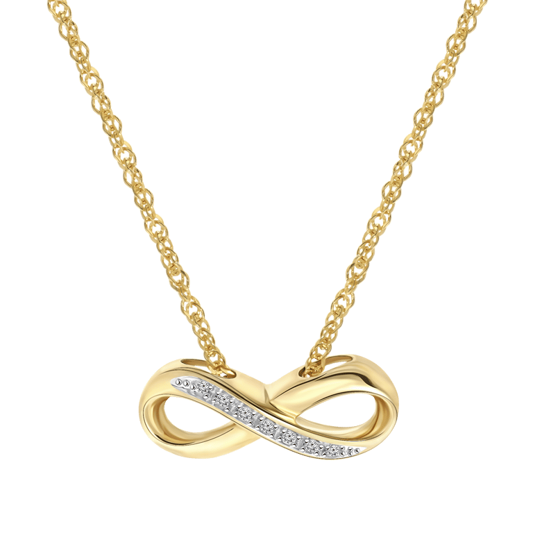 14 karaat geelgoud ketting hanger diamant infinity 0,02c