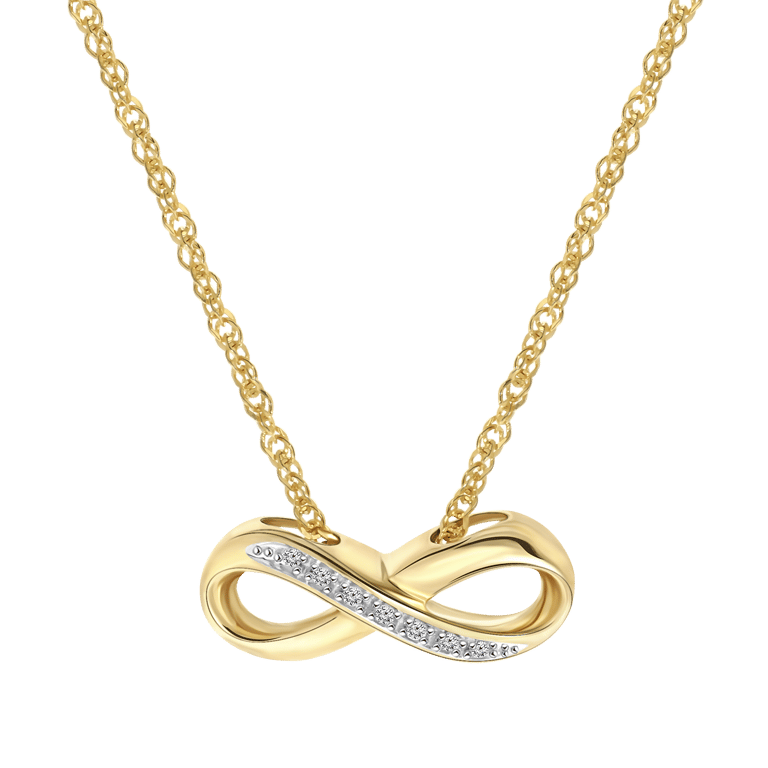 Halskette, 585 Gelbgold, Anhänger, Diamant, Infinity, 0,02 ct