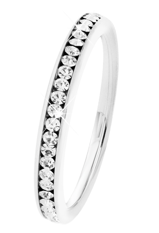 Gerecycleerd stalen ring met kristal