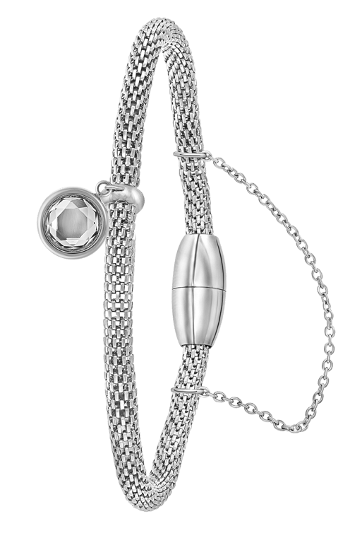 Gerecycled stalen armband mesh met kristal