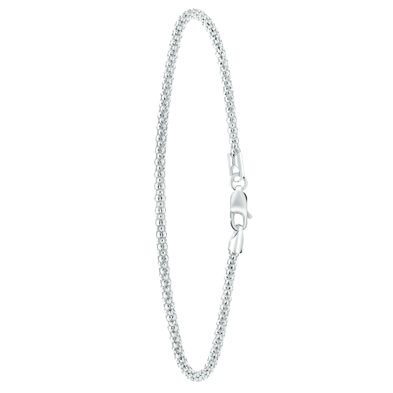 Gerecycleerd zilveren armband popcorn 2mm