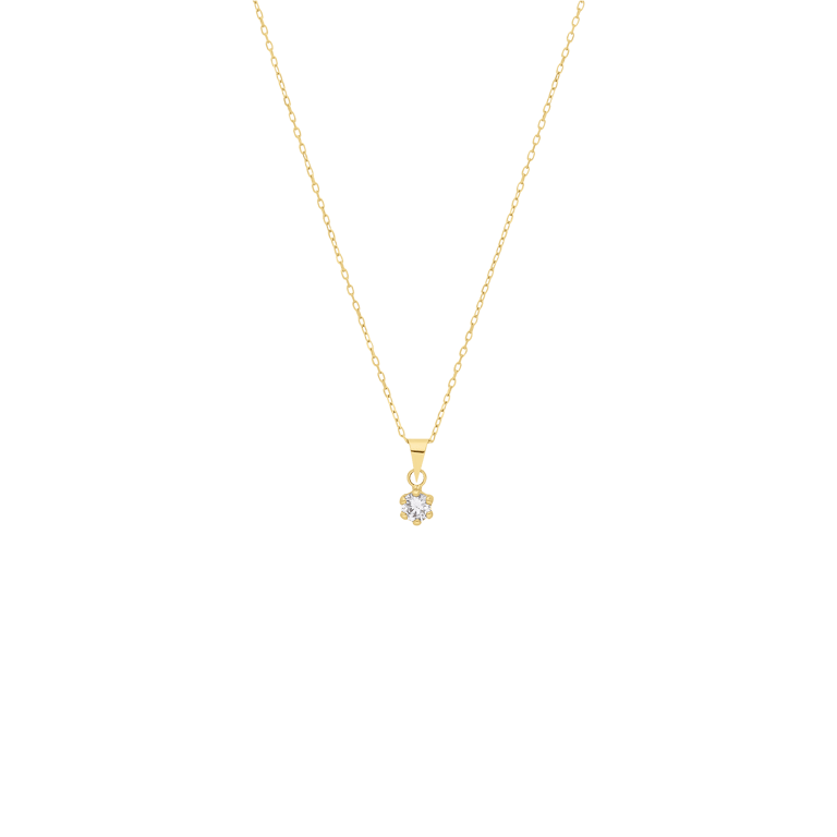 14 Karaat geelgouden ketting met zirkonia